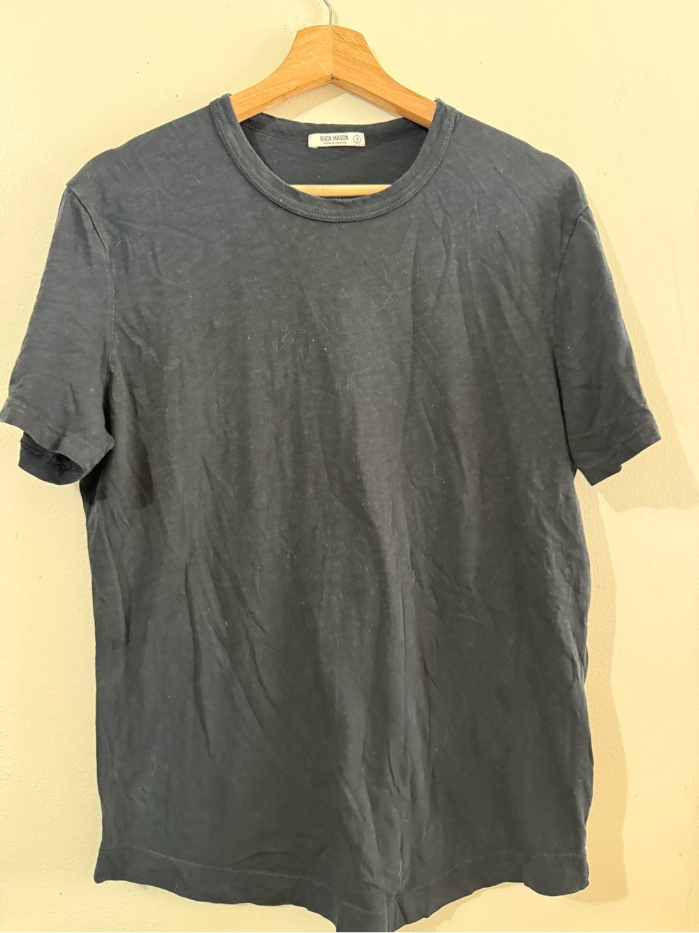 Buck Mason Short Sleeve Crewneck T-Shirt in Charcoal